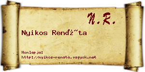 Nyikos Renáta névjegykártya